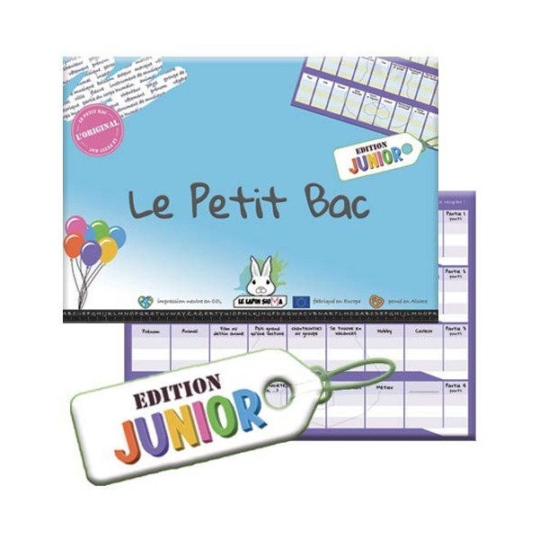 - Jeu du Petit BAC - Edition Junior - Bloc prêt à Jouer de 50 Pages - Jeu du baccalauréat
