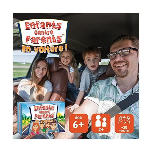 Enfants Contre Parents. en Voiture! Jeu de Voyage Jeux de Société pour Enfants et Adultes Quiz Jeu de Cartes 6 Ans