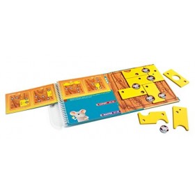 SmartGames - Gruyère Party - Jeu de Voyage Magnétique - Placez les Tranches de Fromage autour des Têtes de Souris - 48 Défis 