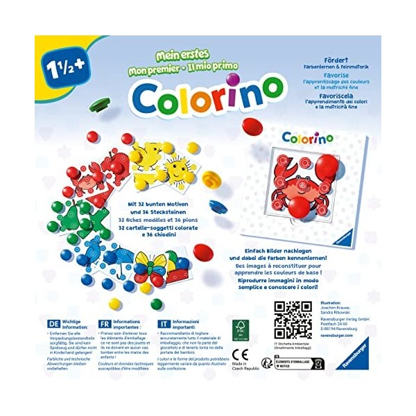 Ravensburger Schmetterling 25981 Mon Premier Colorino éducatif – Comment Apprendre Les Couleurs Devient Classique du Jeu pour