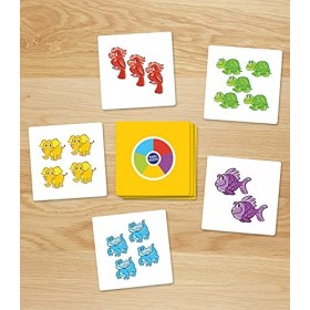 HCM Kinzel 55163 Match Master Jeu de Cartes Réaction Rapidité & Attention avec Animaux, Couleurs & Chiffres pour 2 à 6 Joueur