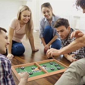 plateau rapipliable Paced Puck Sling Foosball Slingshot avec 10 palets société interactif parent-enfant pour soirée jeu en fa
