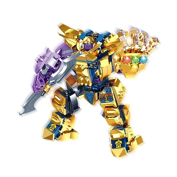L’Armure Robot de Thanos, Thanos Construction de Jouet,Bataille du Wakanda Figurine Avengers Minifigurine à Construire Avenge
