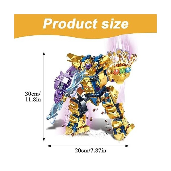 L’Armure Robot de Thanos, Thanos Construction de Jouet,Bataille du Wakanda Figurine Avengers Minifigurine à Construire Avenge