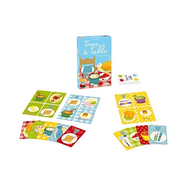 TOUS À TABLE - jeu de société dès 6 ans - 3 à 4 joueurs - Jeu déchange de cartes - Dressez rapidement de jolies tables !