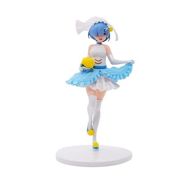 OBLRXM Anime Figures, Rem Figurine 19cm robe de mariée, Rem décorations en PVC et Figures collection décoration pour les fans