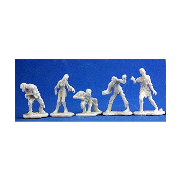 5 x Zombies - Reaper Bones Figurine pour Jeux de Roles Plateau - 77342