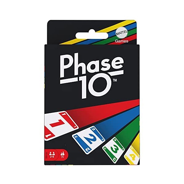 Mattel Games - Phase 10 jeu de cartes de style rami, jeu de société de 2 à 6 joueurs dès 7 ans