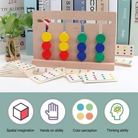 Jeu de logique en bois coloré sûr et intéressant, jeu de couple dangles arrondis pour éducation, sans poison à partir de 3 a