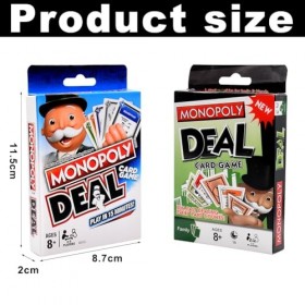 Ksopsdey Jeux de Cartes Monopol-y,Jeu de Société,Jeu de Cartes à Jouer Rapide pour 2-5 Joueurs Jeu de Plateau Classique Joueu