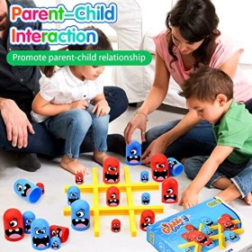 Big Eat Small Tic Tac Toe Jeu de société 2 joueurs Bleu Rouge Gobblet Gobblers Jeu de société Surprise Tic Tac Toe Jeux famil