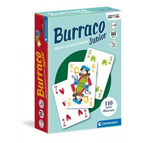 Clementoni - Cartes à Jeu-Burraco Junior-Made in Italy-Jeux pour Toute la Famille Version en Français , 7 Ans+, 16291