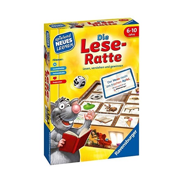 Ravensburger 24956 – Le Rat de Lecture – Jeu et Apprentissage pour Les Enfants à partir de 6 à 10 Ans – Jeu éducatif pour 1 à