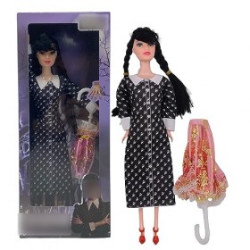 Miotlsy Poupée, poupée en Robe Noire à Cinq articulations, Figurine de Dessin animé à Collectionner, Cadeau pour Les collecti