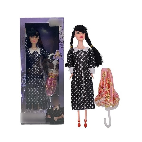Miotlsy Poupée, poupée en Robe Noire à Cinq articulations, Figurine de Dessin animé à Collectionner, Cadeau pour Les collecti