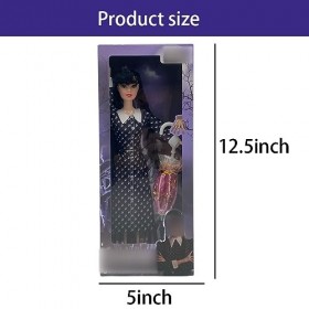 Miotlsy Poupée, poupée en Robe Noire à Cinq articulations, Figurine de Dessin animé à Collectionner, Cadeau pour Les collecti