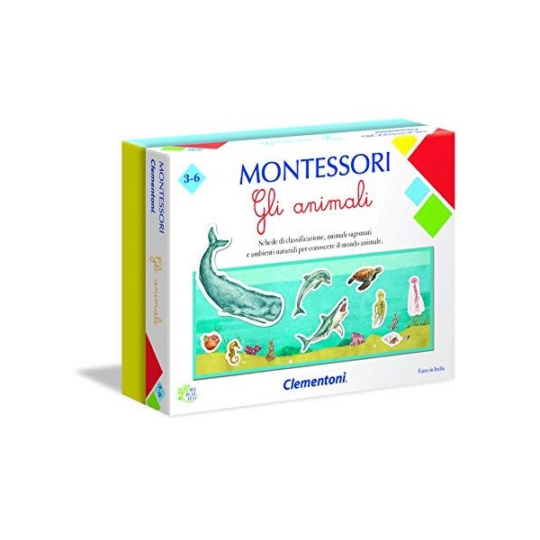 Clementoni-16100-Montessori-Les Animaux-Jeu éducatif, 16100, Multicolore