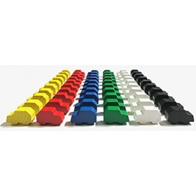 Jeu de jetons en bois pour jeux de société, voiture – petites voitures 21 x 12 x 8 mm 6 couleurs, 6 x 10 voitures 