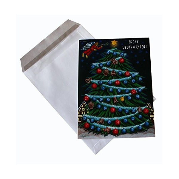 O Sapin Lot de 3 cartes de Noël géantes jouables avec jeu de plateau de Noël - carte de vœux en grand format A4 dépliée DIN A