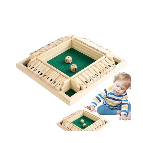 Shut The Box – Jeu De Société En Bois, Jeu De Dés Familial Éducatif Pour Enfants Dès 3 Ans, Voyages Et Fêtes