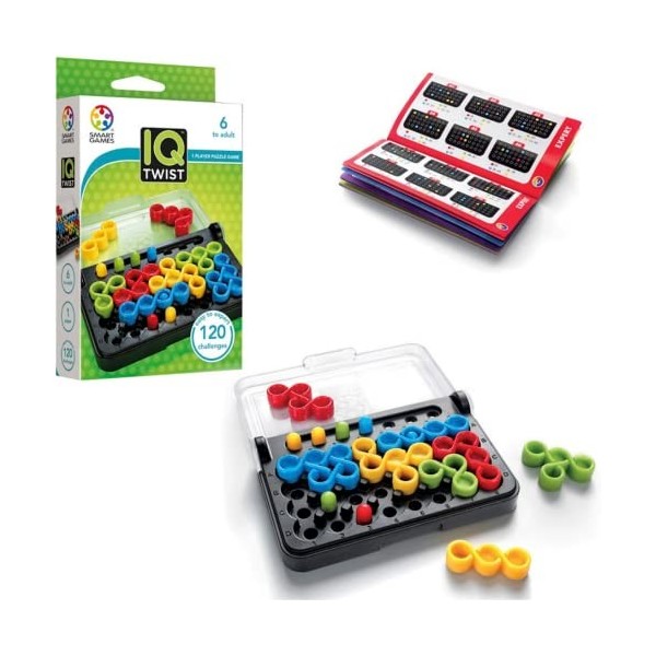 SmartGames - IQ Twist - Jeu de Réflexion - 120 Défis de Différents Niveaux - 1 Joueur - A partir de 6 Ans