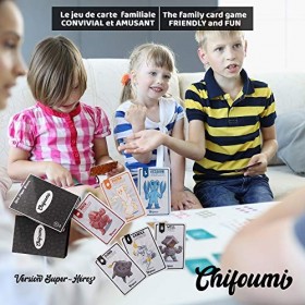 Chifoumi Jeu de Carte Version Super Héros Pierre Feuille Ciseaux - 54 Cartes - Jeu de société Original à Jouer en Duel ou à