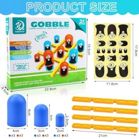 Jeu de Tic Tac Toe Big Eat Small Game,Blue Orange Jeux de société 2 Joueurs,Surprise Tic Tac Toe Parent Child Interactive pou