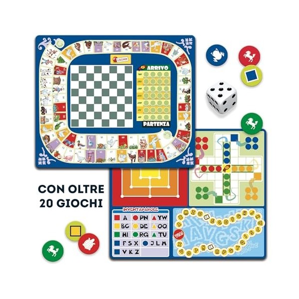 Lisciani Giochi 89154 Ludoteca Giochi Riuniti - Ensemble de Plus de 20 Jeux de société, en Couleurs