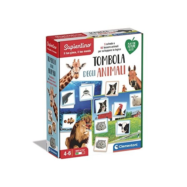 Clementoni-16143-Sapientino-Tombola des Animaux, Jeu éducatif, Multicolore, 16143