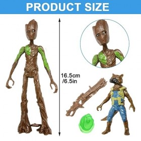 OBLRXM Guardians of The Galaxy Figure, 2 Pièces Guardians of The Galaxy Figurines Set, Groot Action Figurine, Guardians of Th