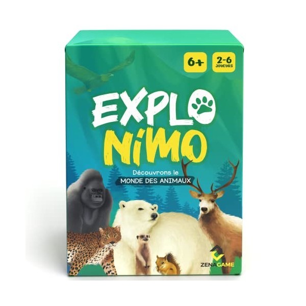 ZENAGAME Explonimo - Jeux de société Enfant 6 Ans+ - Jeu de Cartes Nature & Animaux - Educatif et Amusant - Cadeau Garcon Fil