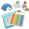 EBKCQ Table de Multiplication Montessori, Tableau de Multiplication en Bois, Jeux de Plateau Table de Multiplication en Bois,