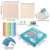 EBKCQ Table de Multiplication Montessori, Tableau de Multiplication en Bois, Jeux de Plateau Table de Multiplication en Bois,