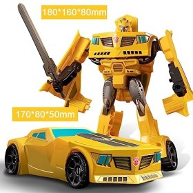 Hilloly Jouets de Transformateurs Tran-sformers Bumble-Bee Figurines,2 en 1 Transformable Transformateurs Robot Voiture,Défor