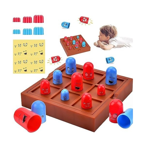 ARONRAVE Tic Tac Toe, Jeu de Tic Tac Toe, Joueur, Gobelets empilables, Jeu de société classique, jeu de société familial, jeu