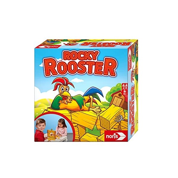 Noris Rocky Rooster, Le Jeu dadresse avec potentiel deffondrement, pour 2-4 Joueurs à partir de 4 Ans, 606064478, Multicolo