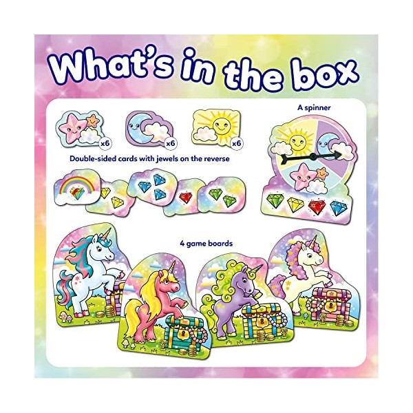 Orchard Toys Unicorn Jewels Colour Matching Travel Games for Learning Colours, Mini Board Game, Unicorn Game for 3+ Year Olds