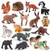 RANJIMA Lot de 16 figurines danimaux de la forêt - Animaux de la jungle - 16 figurines de safari - Mini décoration de gâteau