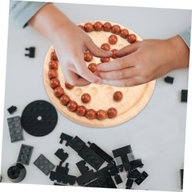 ibasenice 1 Ensemble De Jeu pour Enfants Puzzle pour Enfants pour Panneau Perforé Jeu De Dames Chinois Jeu DÉchecs en Bois J