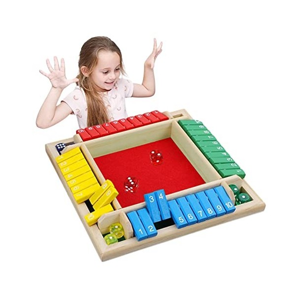 Jeu De Dés 'Close The Box' En Bois - Jeu De Société Portable Pour Adultes Et Enfants