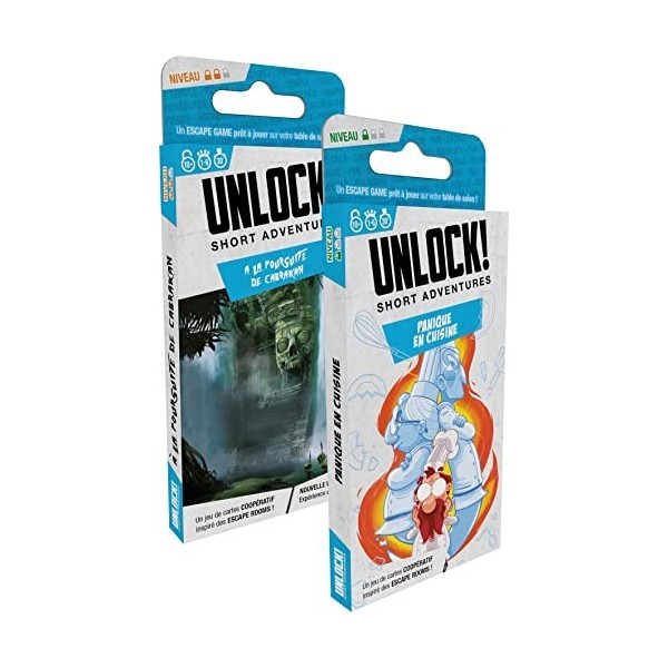 Space Cowboys - Unlock! Short Adventure - Panique en Cuisine + A la Poursuite de Cabrakan - Jeu Escape Game Adulte - Jeux de