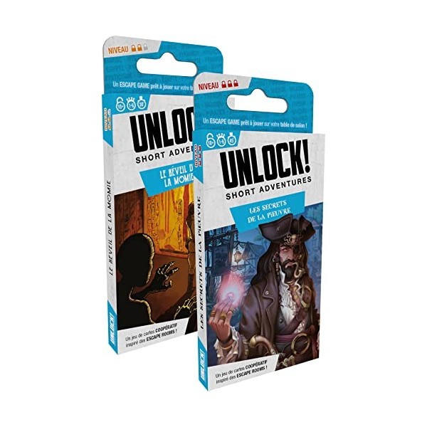 Space Cowboys - Unlock! Short Adventure - Panique en Cuisine + A la Poursuite de Cabrakan - Jeu Escape Game Adulte - Jeux de 