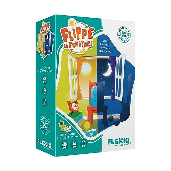 FlexiQ - Asmodee - Flippe la Fenêtre - Jeux de société - Jeux de cartes - Jeux dobservation et de rapidité - Jeux enfants à 