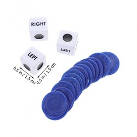 Alipis Anneau Jeu de Gibier de Dice Au Centre Gauche Droite Jeu de Plateau de Plateau Plastique Bleu Rouges Roule de Gimes de