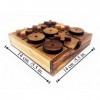 Tic Tac Toe Jeu classique en bois 14 x 14 cm Planche de voyage Jouet pour enfants et adultes Décoration dintérieur Coffret c