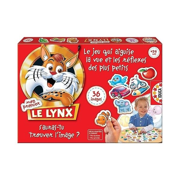Educa - Mon Premier Lynx. Jeu de societé. Renforce la mémoire visuelle et Les réflexes. 36 Images. +24 Mois 15492 