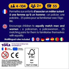 Jeu éducatif enfant - Le mémo des métiers - Jeu de cartes illustrées TOPLA à partir de 6 ans - pédagogie, bienveillance, info