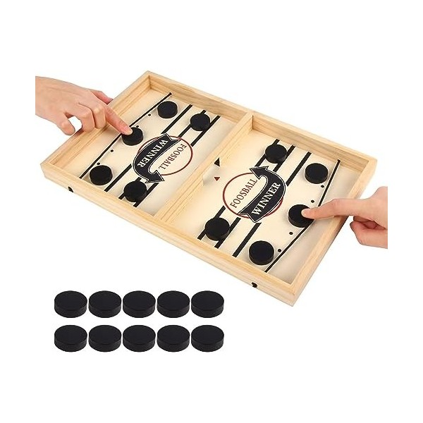 DERAYEE Jeu de Société Rapide Slingpuck,Jeux de Plateau pour Deux—Fast Sling Puck Game,Jeux de Table en Bois,Jouets Interacti