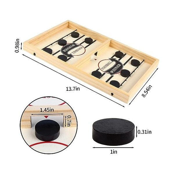 DERAYEE Jeu de Société Rapide Slingpuck,Jeux de Plateau pour Deux—Fast Sling Puck Game,Jeux de Table en Bois,Jouets Interacti