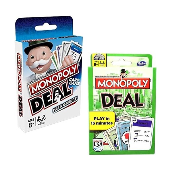 Ksopsdey Jeux de Cartes Monopol-y,2pcs Jeu de Société,Jeu de Cartes à Jouer Rapide pour 2-5 Joueurs Jeu de Plateau Classique 